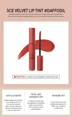 Velvet Lip Tint (1pc) 23 Velvet Lip Tint (1pc) -Glow Skincare Store 3CE Velvet Lip Tint 5