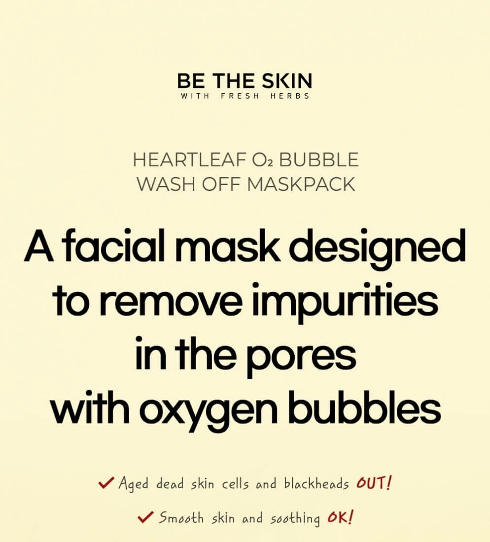 Heartleaf O2 Bubble Wash Off Mask Pack (120g) 3 Heartleaf O2 Bubble Wash Off Mask Pack (120g) - Image 2