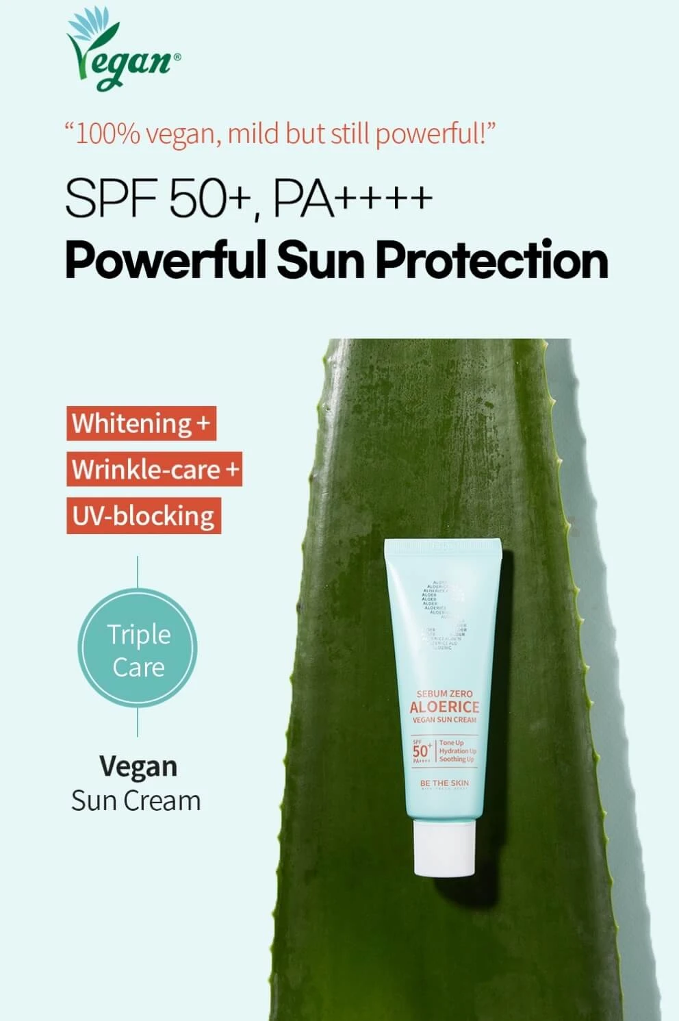 Sebum Zero Aloerice Vegan Sun Cream (50ml) 5 Sebum Zero Aloerice Vegan Sun Cream (50ml) - Image 3