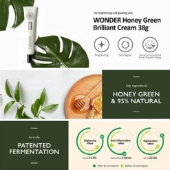 Honey Green Brilliant Cream -Glow Skincare Store HaruharuHoneyGreenBrilliantCream 38g 3