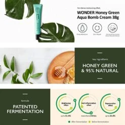 Honey Green Aqua Bomb Cream -Glow Skincare Store HaruharuWonderHoneyGreenAquaBombCream 38g 3