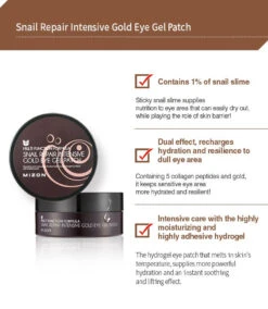 Snail Repair Intensive Gold Eye Gel Patch (60pcs) -Glow Skincare Store MizonSnailRepairIntensiveGoldEyeGelPatch 60pcs 3