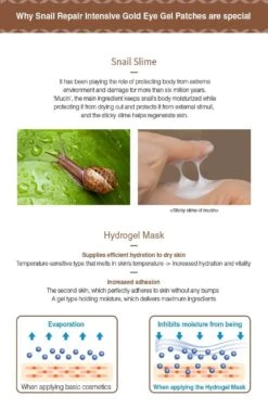 Snail Repair Intensive Gold Eye Gel Patch (60pcs) -Glow Skincare Store MizonSnailRepairIntensiveGoldEyeGelPatch 60pcs 4