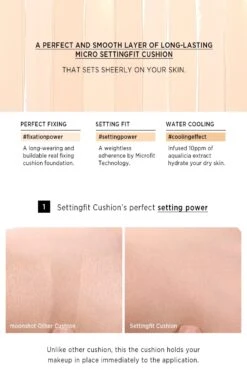 Micro Setting Fit Cushion SPF50+ PA+++ (12g) 16 Micro Setting Fit Cushion SPF50+ PA+++ (12g) -Glow Skincare Store Moonshot Micro Setting Fit Cushion 4