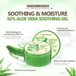 Soothing & Moisture Aloe Vera 92% Soothing Gel -Glow Skincare Store Nature Republic Soothing Moisture Aloe Vera 92 Soothing Gel 4