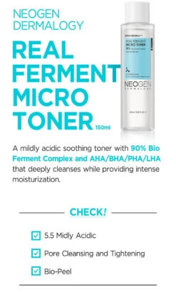 Dermalogy Real Ferment Micro Toner (150ml) -Glow Skincare Store NeogenDermalogyRealFermentMicroToner 150ml 3