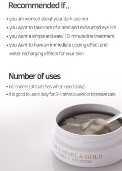 Black Pearl & Gold Eye Patch (60 Pcs) -Glow Skincare Store PETITFEE Black Pearl Gold Eye Patch 6