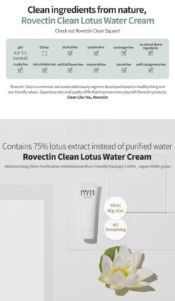 Calming Lotus Cream (60ml) -Glow Skincare Store RovectinCleanLotusWaterCream 60ml 7
