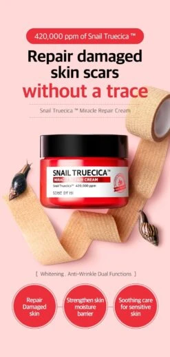 Snail Truecica Miracle Repair Cream (60g) -Glow Skincare Store SnailTruecicaMiracleRepairCream 60g 2