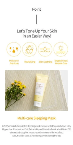Propolis Vitamin Sleeping Mask (60ml) -Glow Skincare Store iUNIKPropolisVitaminSleepingMask 60ml 3