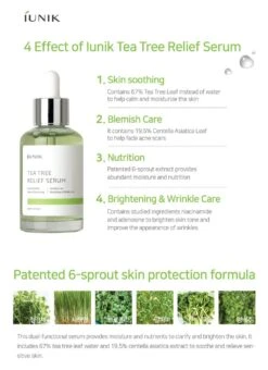 Tea Tree Relief Serum (50ml) -Glow Skincare Store iUNIKTeaTreeReliefSerum 50mL 5